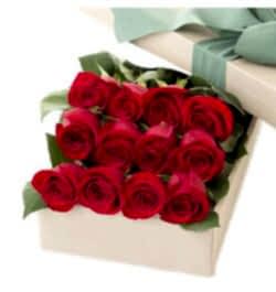 send 12 red roses full box arrangement to dhaka, bangladesh