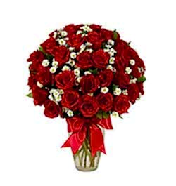 send 24 red roses in glass vase to dhaka, bangladesh