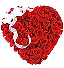 send hundred red roses full heart shaped big box arrangement to dhaka, bangladesh