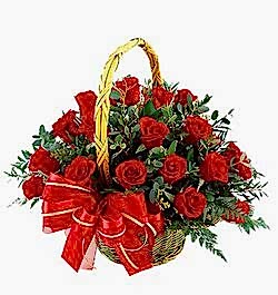 send 24 roses in basket to dhaka, bangladesh