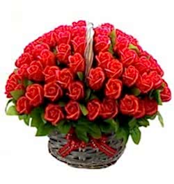 send ​100 red roses in a basket arrangement to dhaka, bangladesh