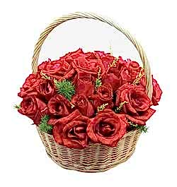 send ​24 red roses in a basket arrangement to dhaka, bangladesh