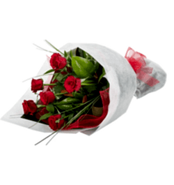 send 6 red roses in bouquet to dhaka in bangldesh