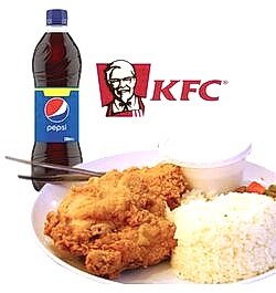 kfc chicken rice meal w pepsi