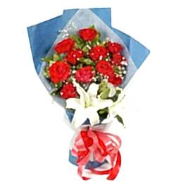 Send Miss You Roses with white Lily to Dhaka in Bangladesh