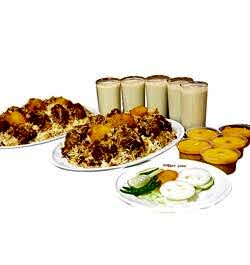 send sultans dine- 5 person kachchi biryani with borhani and jorda/firni to dhaka